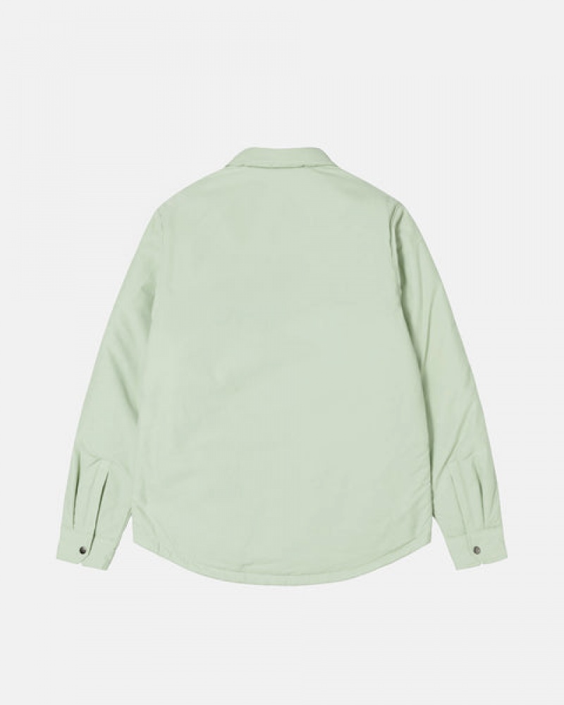 Men's Stussy Padded Tech Over Shirts Green Dubai | UAE OAG-4074