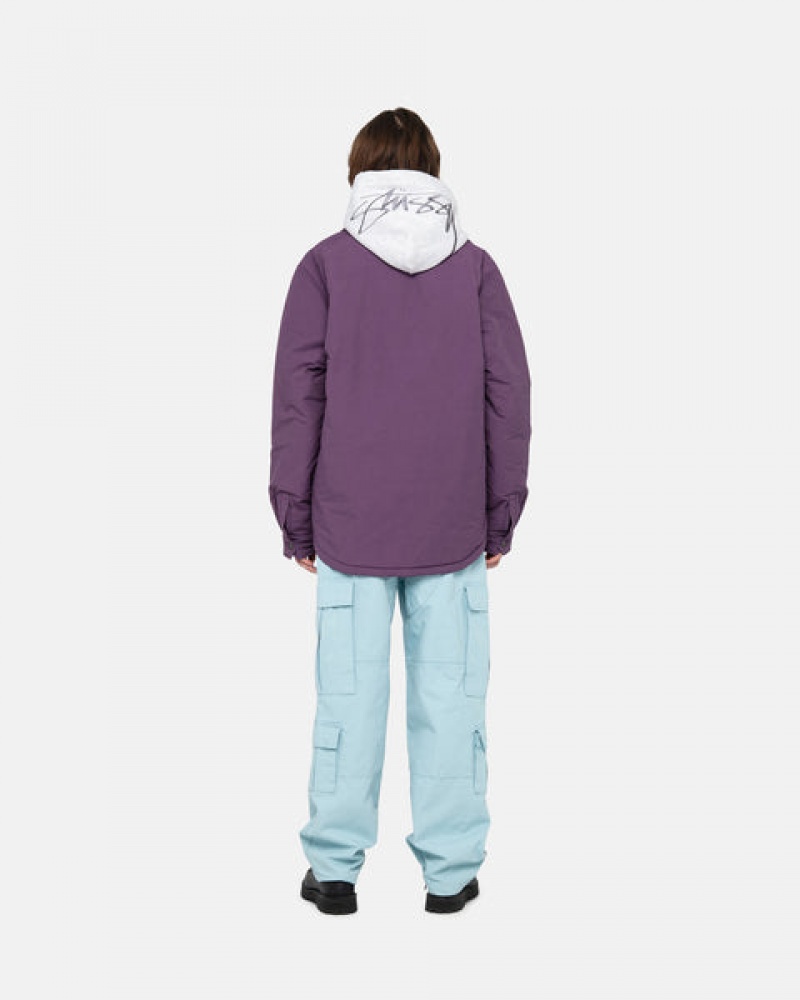 Men's Stussy Padded Tech Over Shirts Purple Dubai | UAE MNM-0866