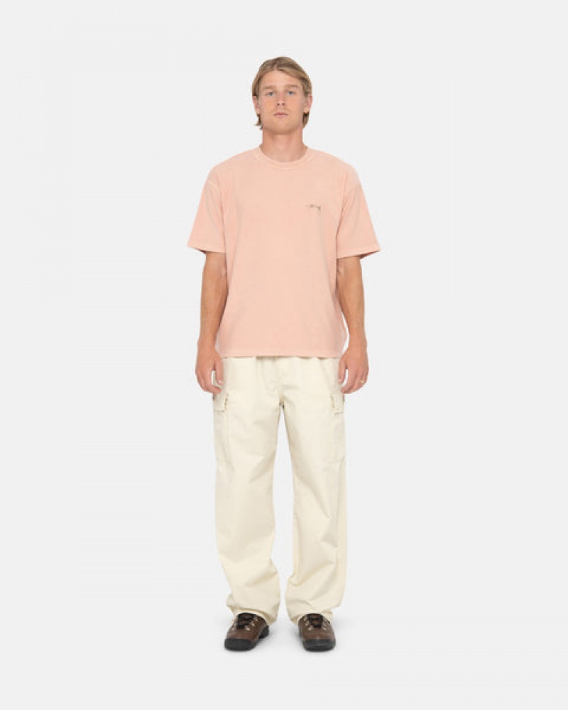 Men's Stussy Pig. Dyed Inside Out Crew Tees Light Pink Dubai | UAE EUU-7920