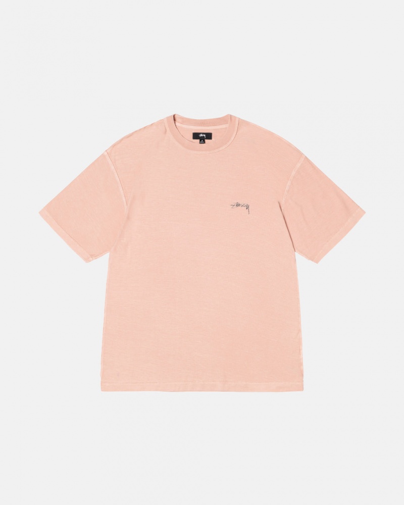 Men\'s Stussy Pig. Dyed Inside Out Crew Tees Light Pink Dubai | UAE EUU-7920