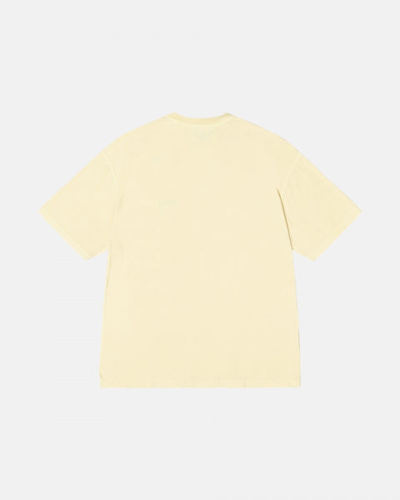 Men's Stussy Pig. Dyed Inside Out Crew Tees Yellow Dubai | UAE MVH-1465