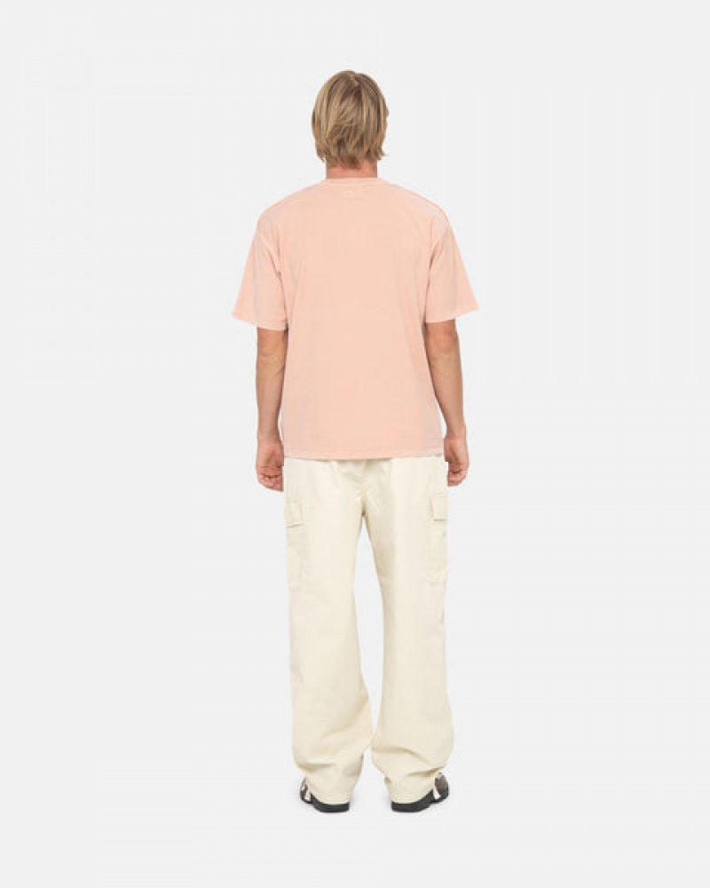 Men's Stussy Pig. Dyed Inside Out Crew Tops Light Pink Dubai | UAE ZQZ-9256