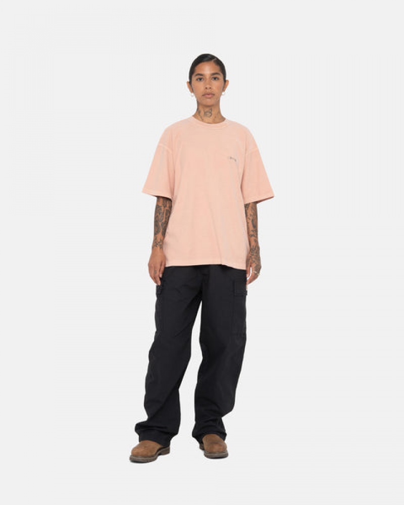 Men's Stussy Pig. Dyed Inside Out Crew Tops Light Pink Dubai | UAE ZQZ-9256