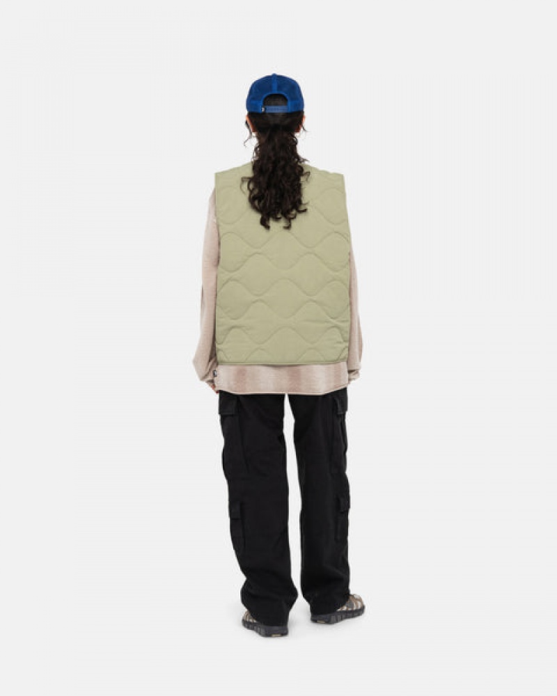 Men's Stussy Recycled Nylon Liner Vest Brown Dubai | UAE EVZ-2972