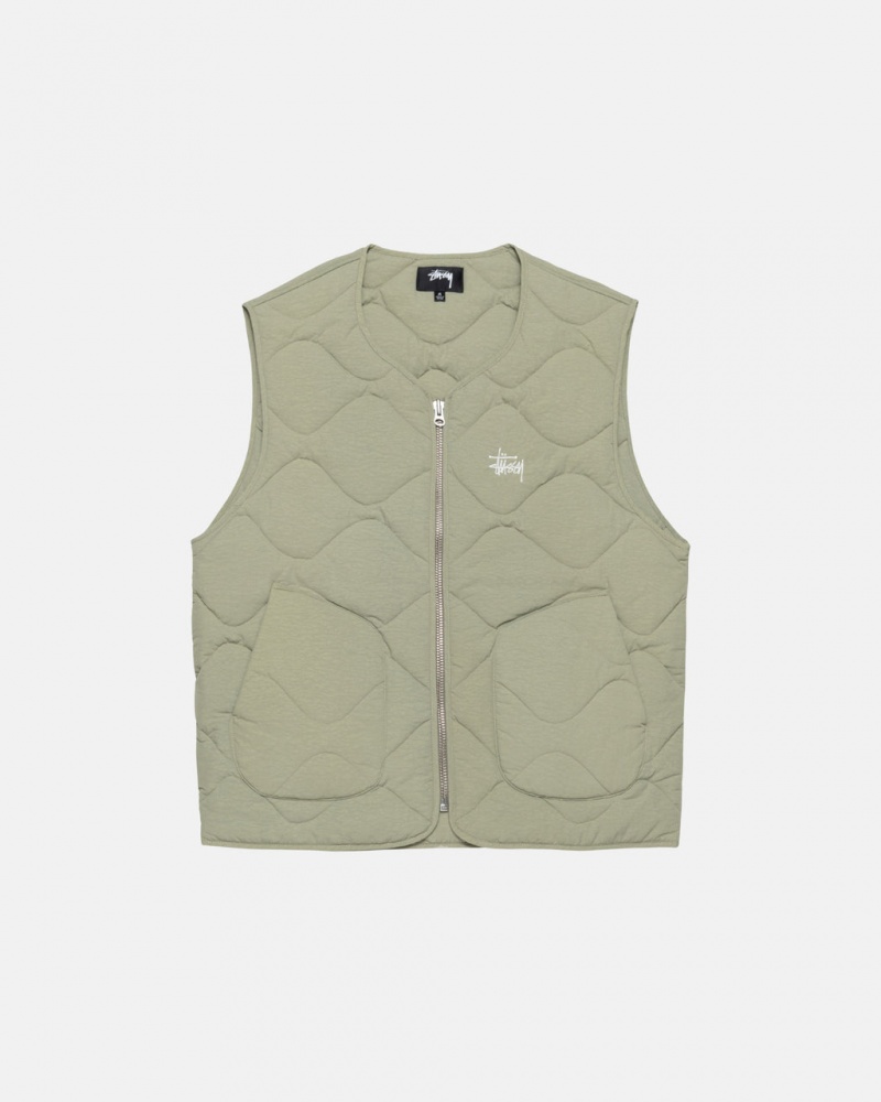 Men\'s Stussy Recycled Nylon Liner Vest Brown Dubai | UAE EVZ-2972