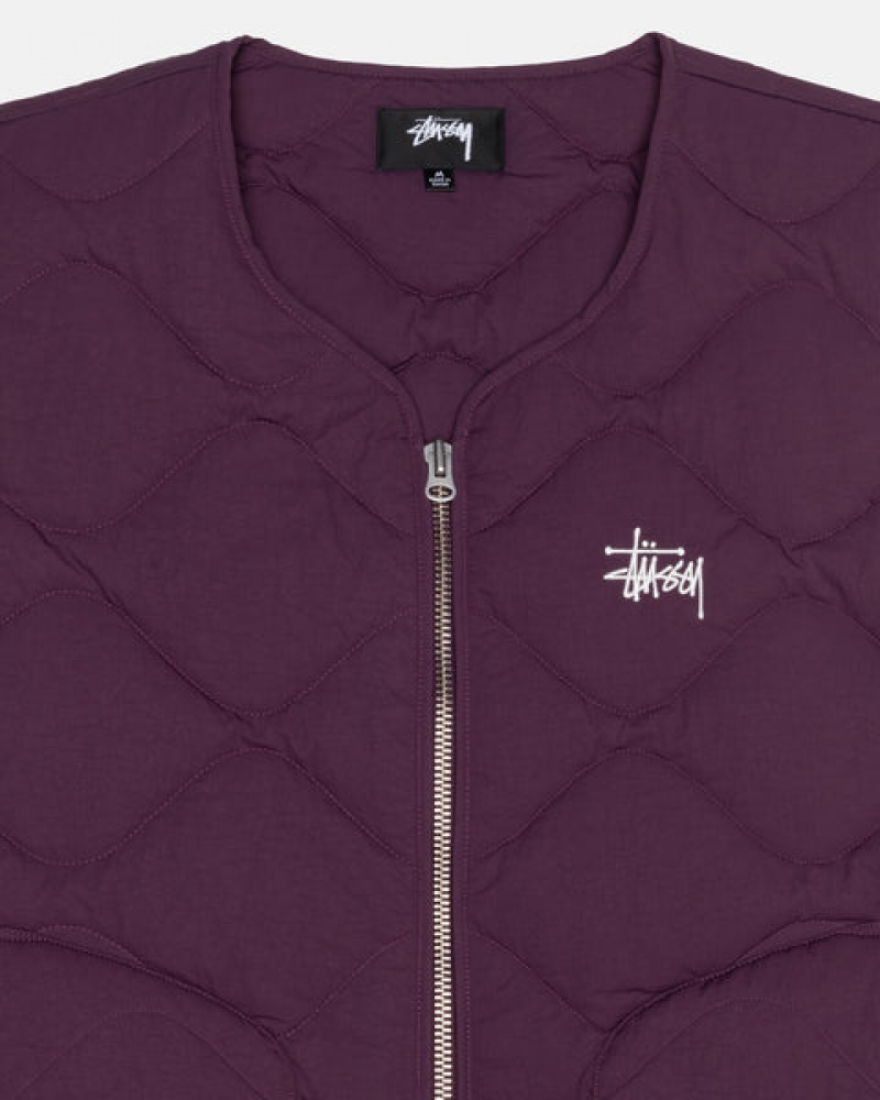 Men's Stussy Recycled Nylon Liner Vest Fuchsia Dubai | UAE AGF-3383