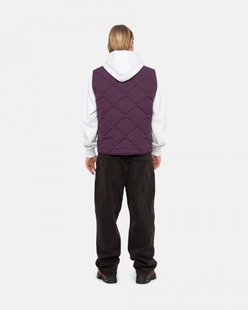 Men's Stussy Recycled Nylon Liner Vest Fuchsia Dubai | UAE AGF-3383