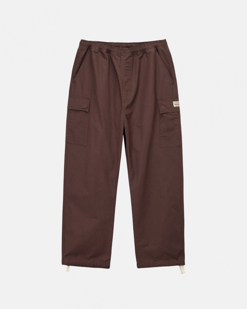 Men\'s Stussy Ripstop Cargo Beach Pants Brown Dubai | UAE OON-2055