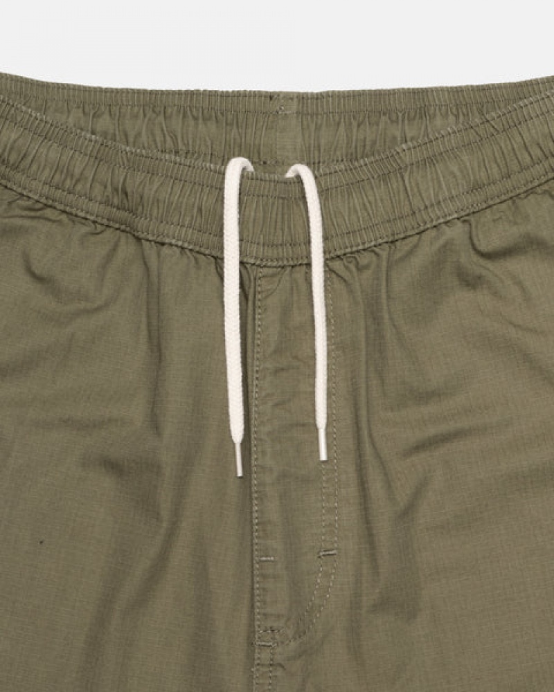 Men's Stussy Ripstop Cargo Beach Pants Olive Dubai | UAE AWR-4450