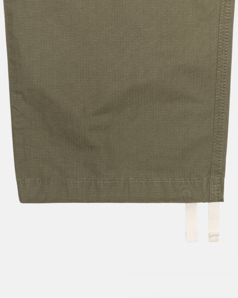 Men's Stussy Ripstop Cargo Beach Pants Olive Dubai | UAE AWR-4450