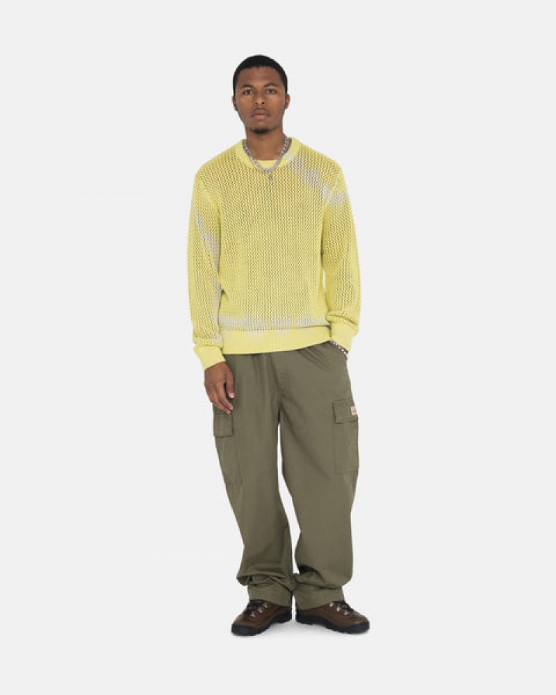 Men's Stussy Ripstop Cargo Beach Pants Olive Dubai | UAE AWR-4450