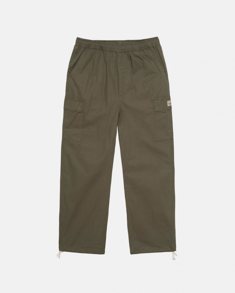 Men\'s Stussy Ripstop Cargo Beach Pants Olive Dubai | UAE AWR-4450