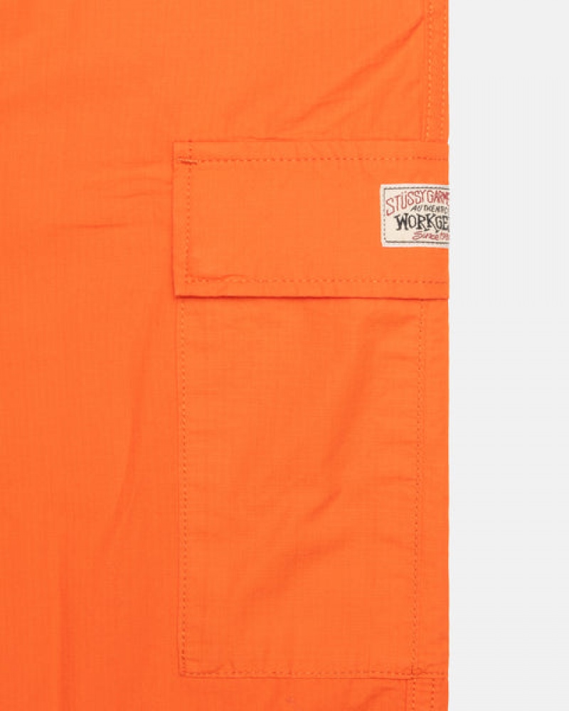 Men's Stussy Ripstop Cargo Beach Pants Orange Dubai | UAE SNW-5322