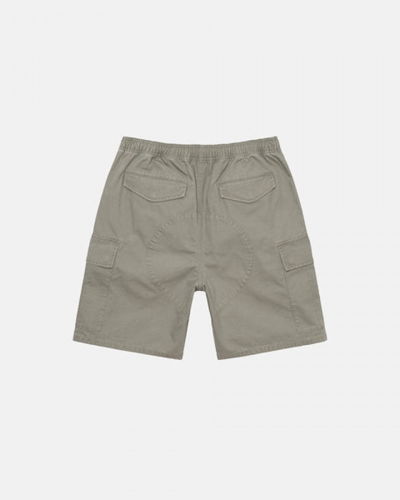 Men's Stussy Ripstop Cargo Beach Shorts Olive Dubai | UAE FER-4467