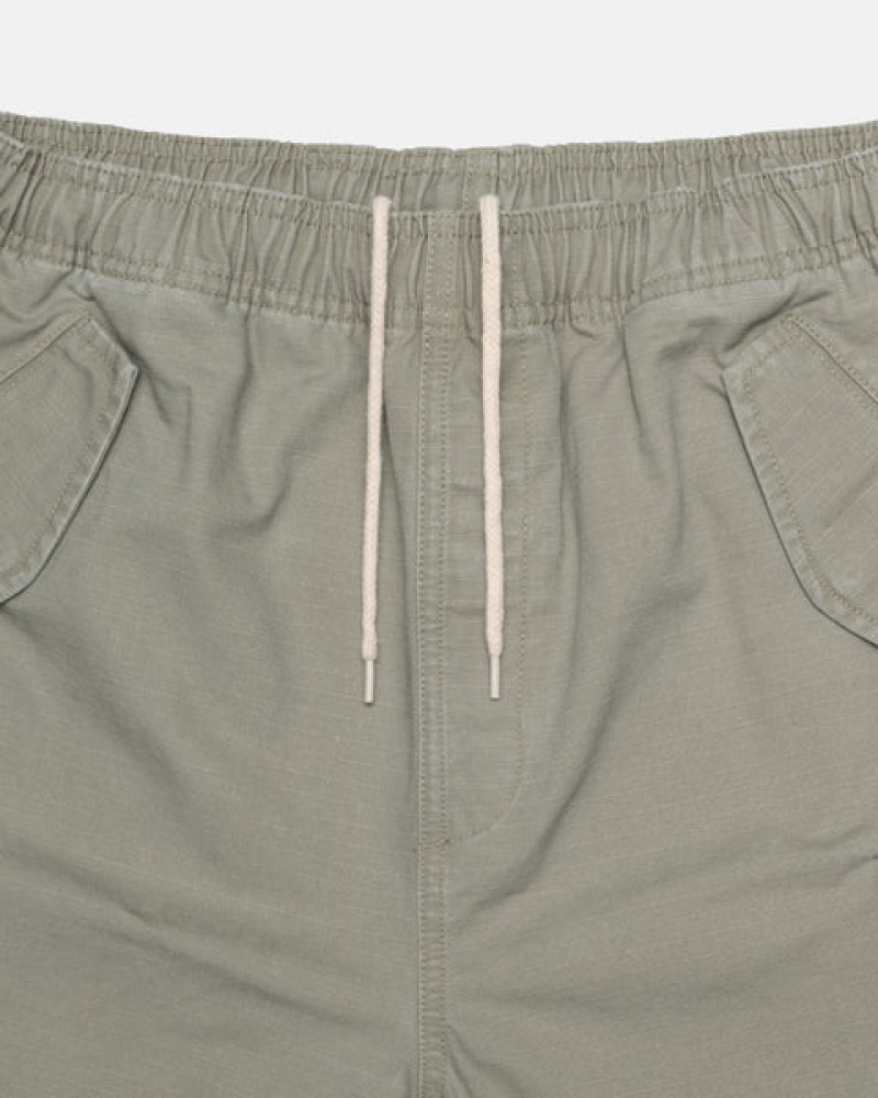 Men's Stussy Ripstop Cargo Beach Shorts Olive Dubai | UAE FER-4467