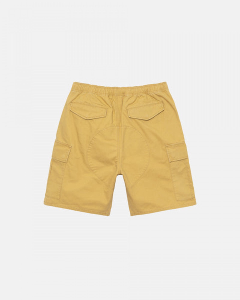 Men's Stussy Ripstop Cargo Beach Shorts Yellow Dubai | UAE NGL-2756