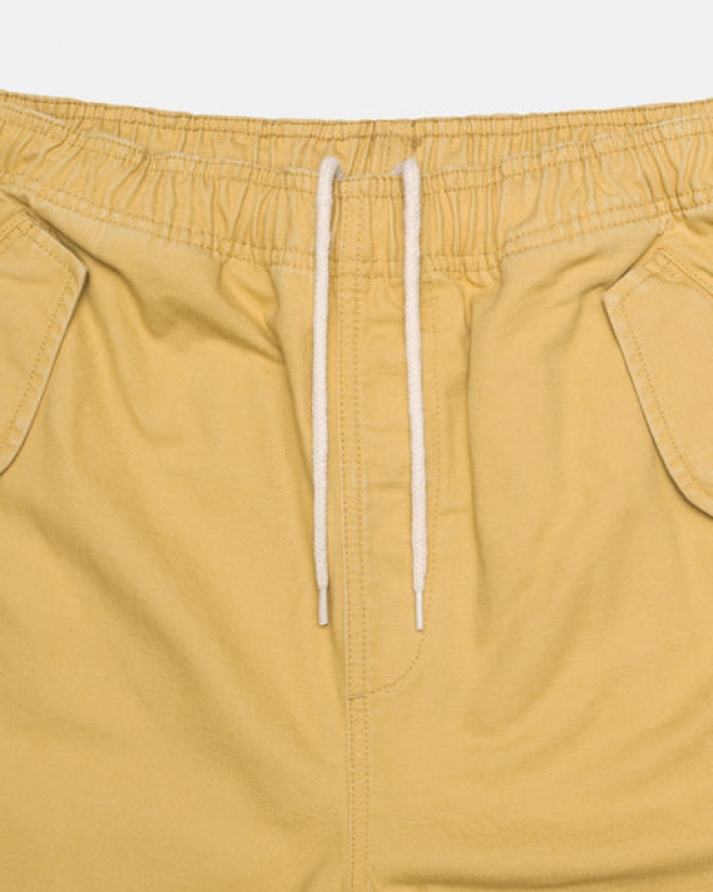 Men's Stussy Ripstop Cargo Beach Shorts Yellow Dubai | UAE NGL-2756