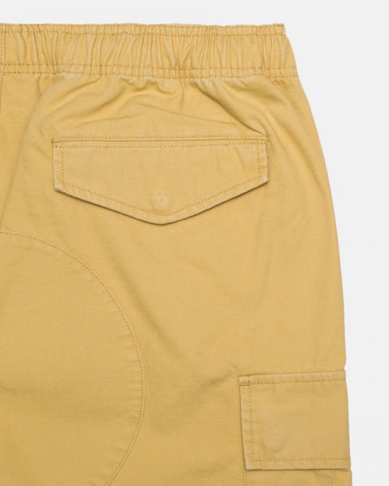 Men's Stussy Ripstop Cargo Beach Shorts Yellow Dubai | UAE NGL-2756