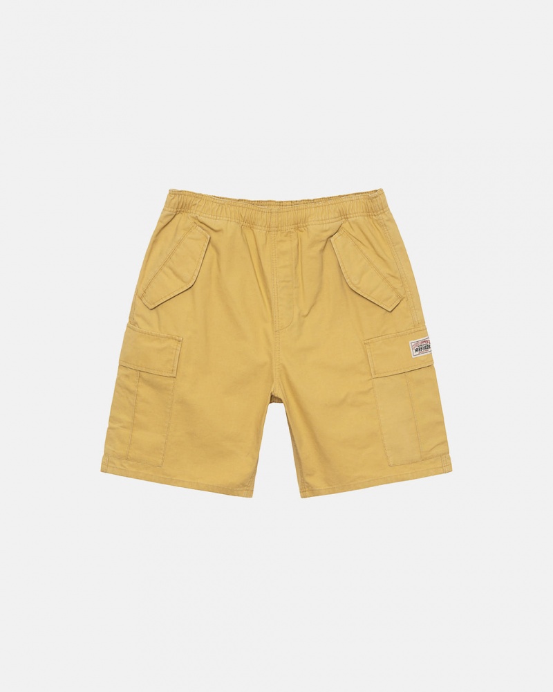 Men\'s Stussy Ripstop Cargo Beach Shorts Yellow Dubai | UAE NGL-2756