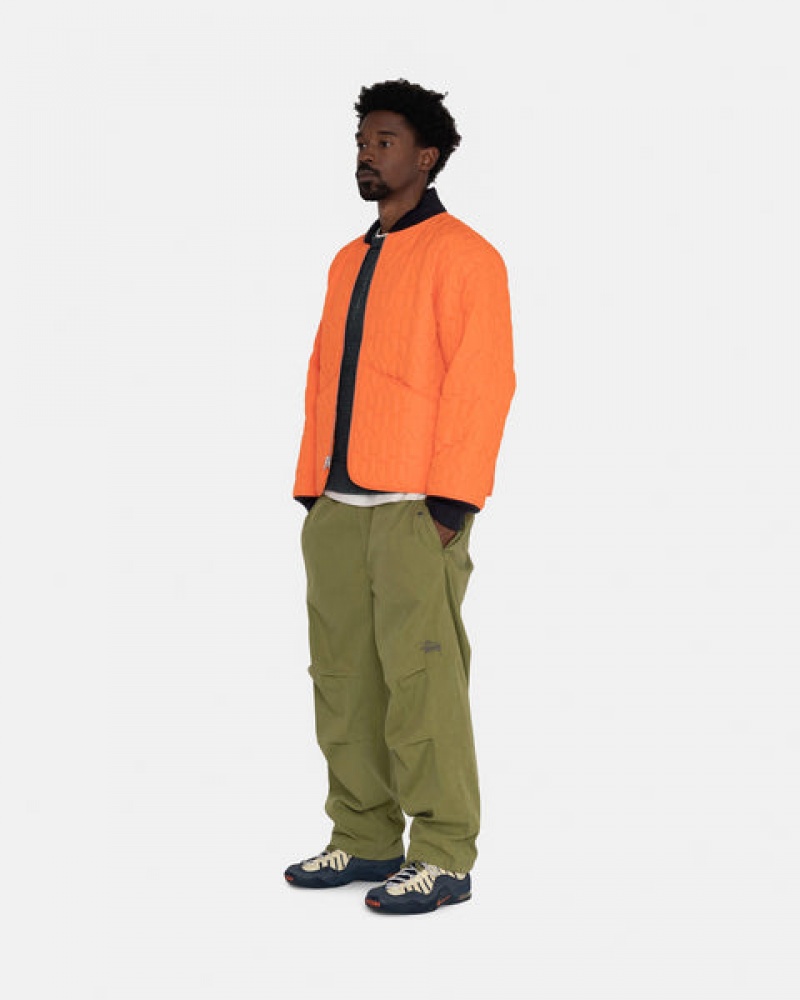 Men's Stussy S Quilted Liner Jackets Orange Dubai | UAE AMX-2736