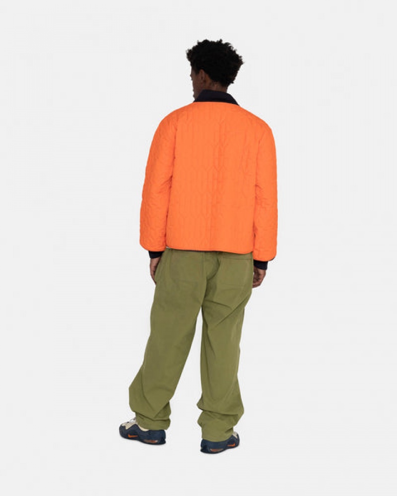 Men's Stussy S Quilted Liner Jackets Orange Dubai | UAE AMX-2736