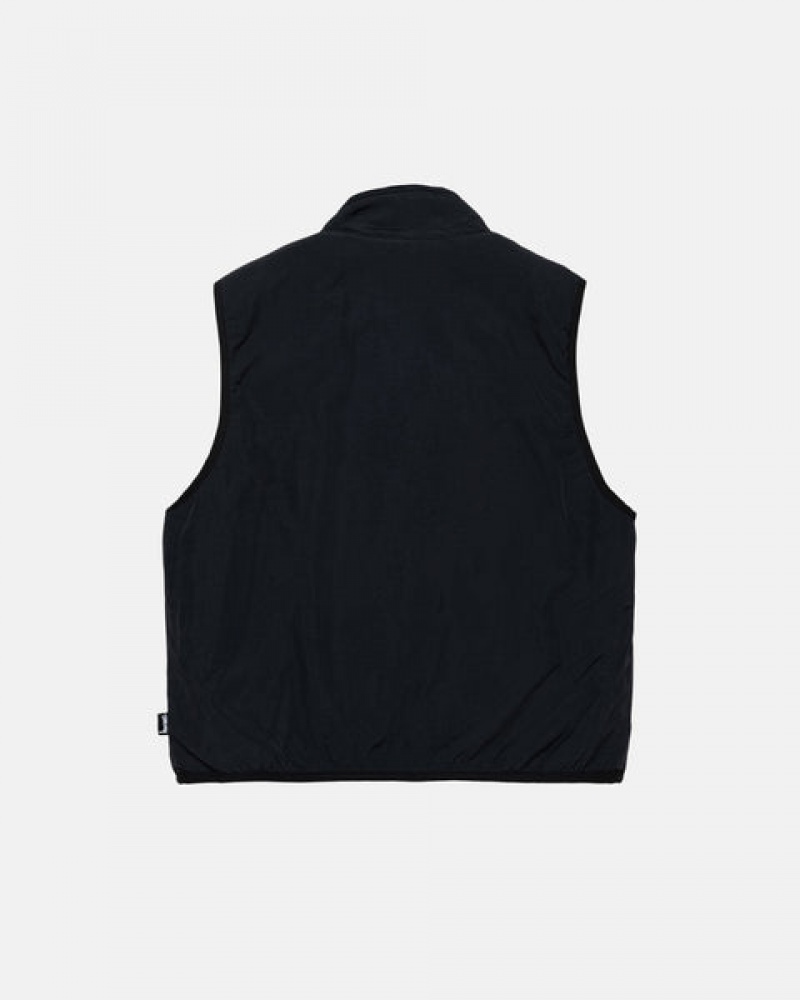 Men's Stussy Sherpa Reversible Vest Black Dubai | UAE RBZ-9040