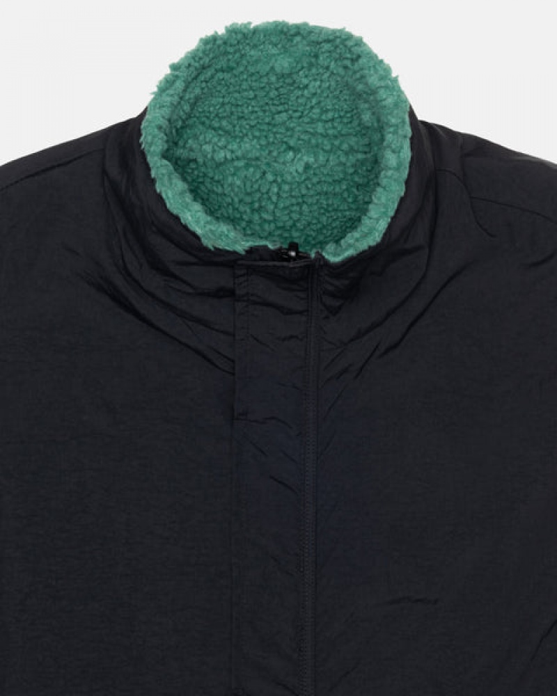 Men's Stussy Sherpa Reversible Vest Turquoise Dubai | UAE MHX-2191