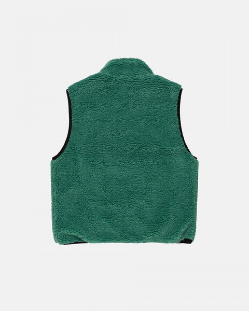 Men's Stussy Sherpa Reversible Vest Turquoise Dubai | UAE MHX-2191