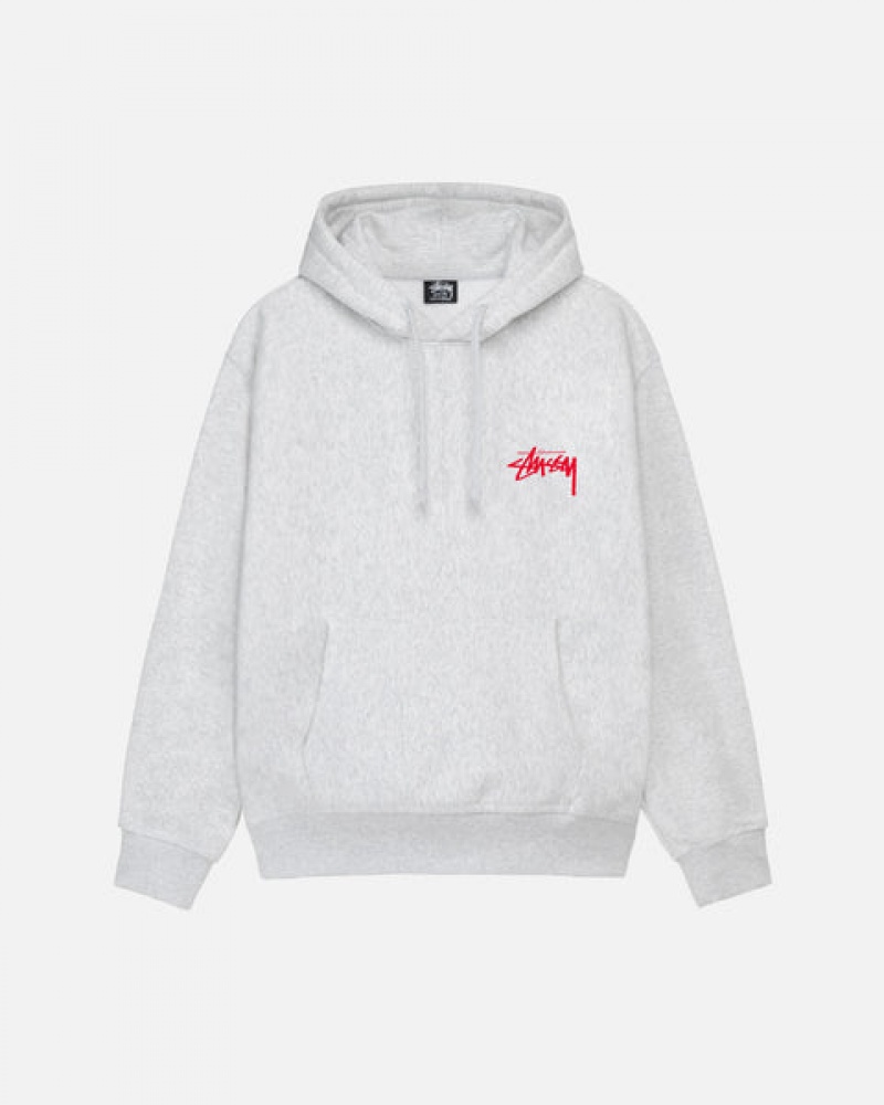 Men's Stussy Skate Tough Hoodie Grey Dubai | UAE HAA-4102