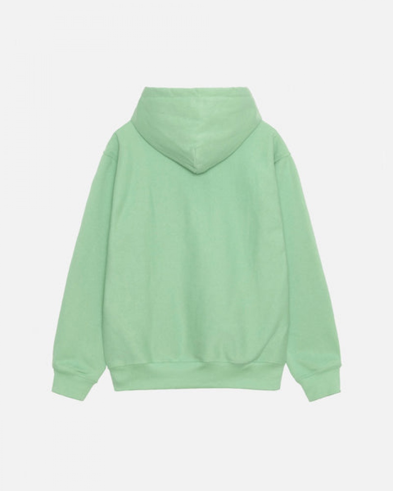 Men's Stussy Stock Logo Hood Sweatshirts Green Dubai | UAE PNS-5001