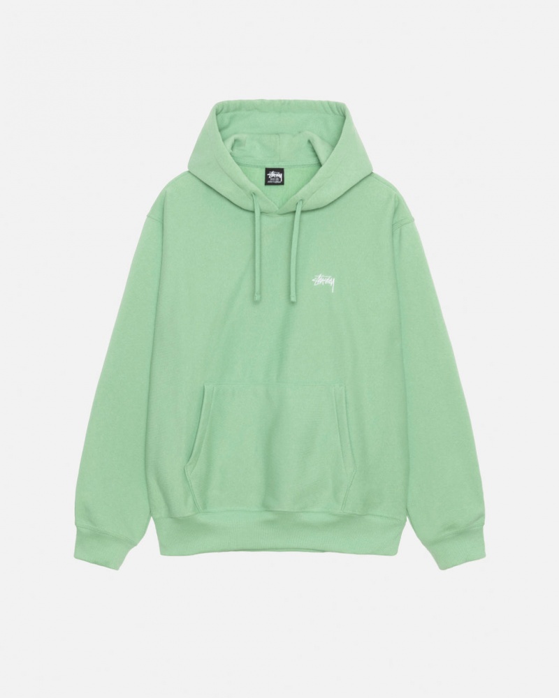 Men\'s Stussy Stock Logo Hood Sweatshirts Green Dubai | UAE PNS-5001