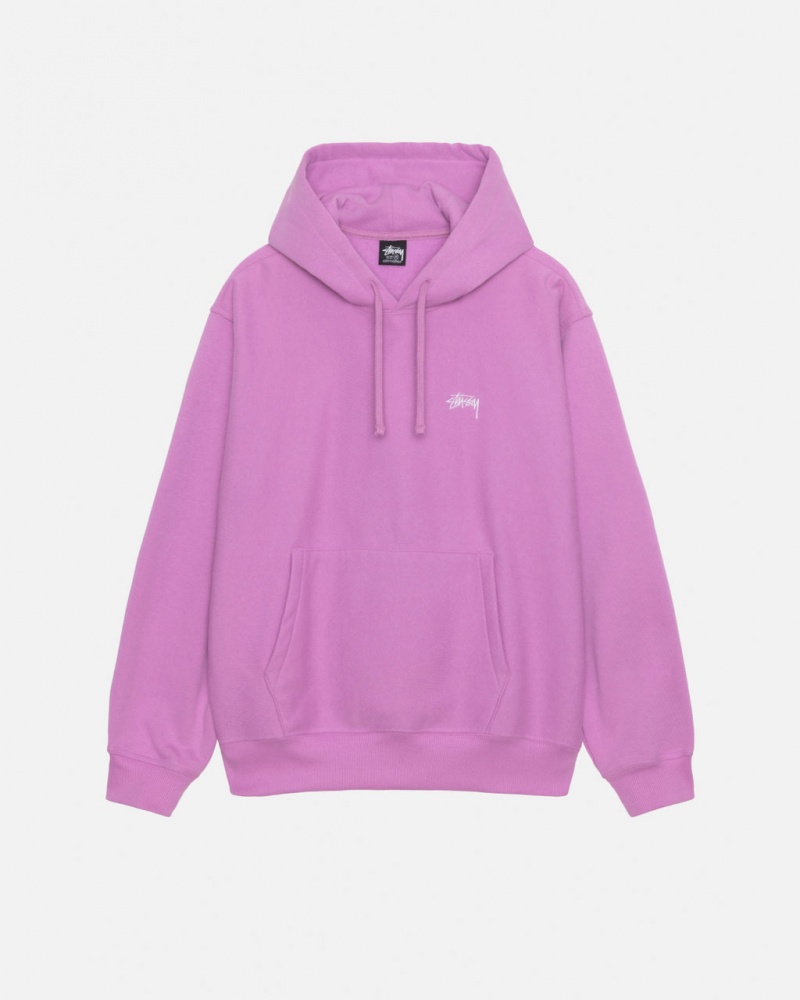 Men\'s Stussy Stock Logo Hood Sweatshirts Purple Dubai | UAE TVZ-4043