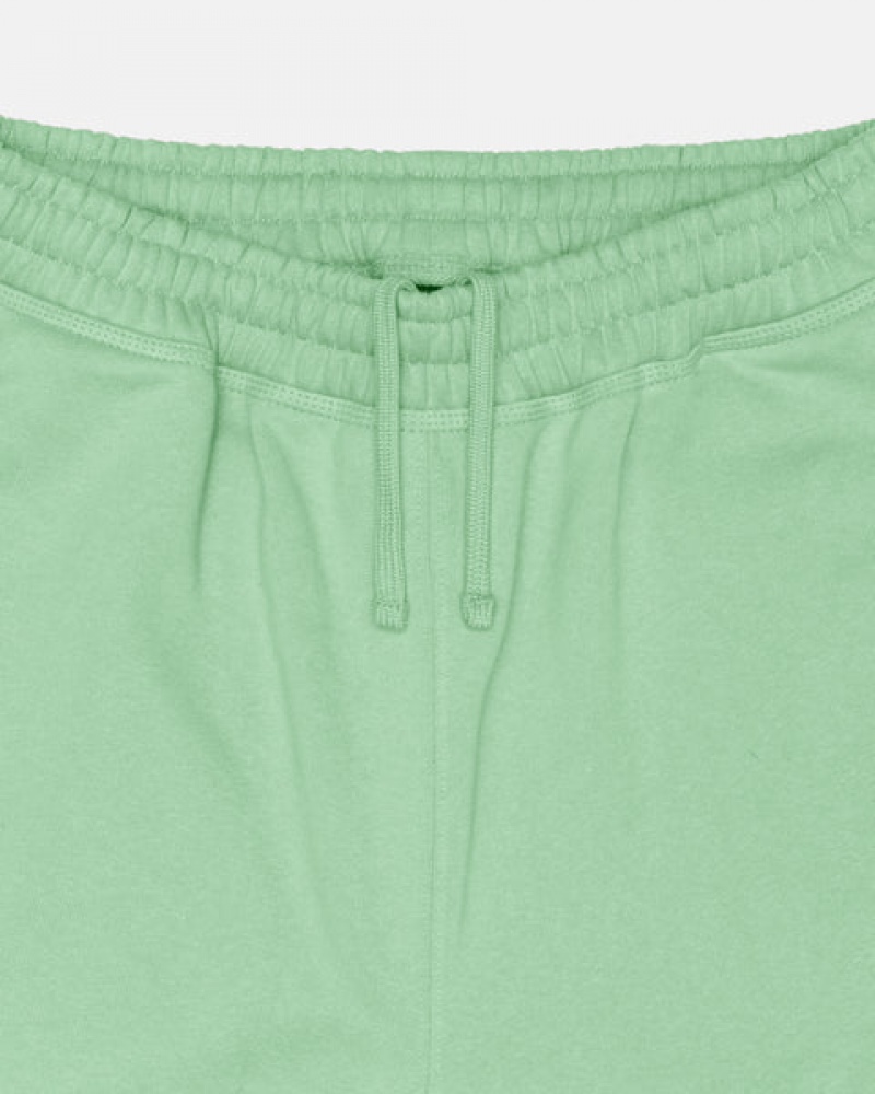 Men's Stussy Stock Logo Sweatpants Green Dubai | UAE LLW-2202