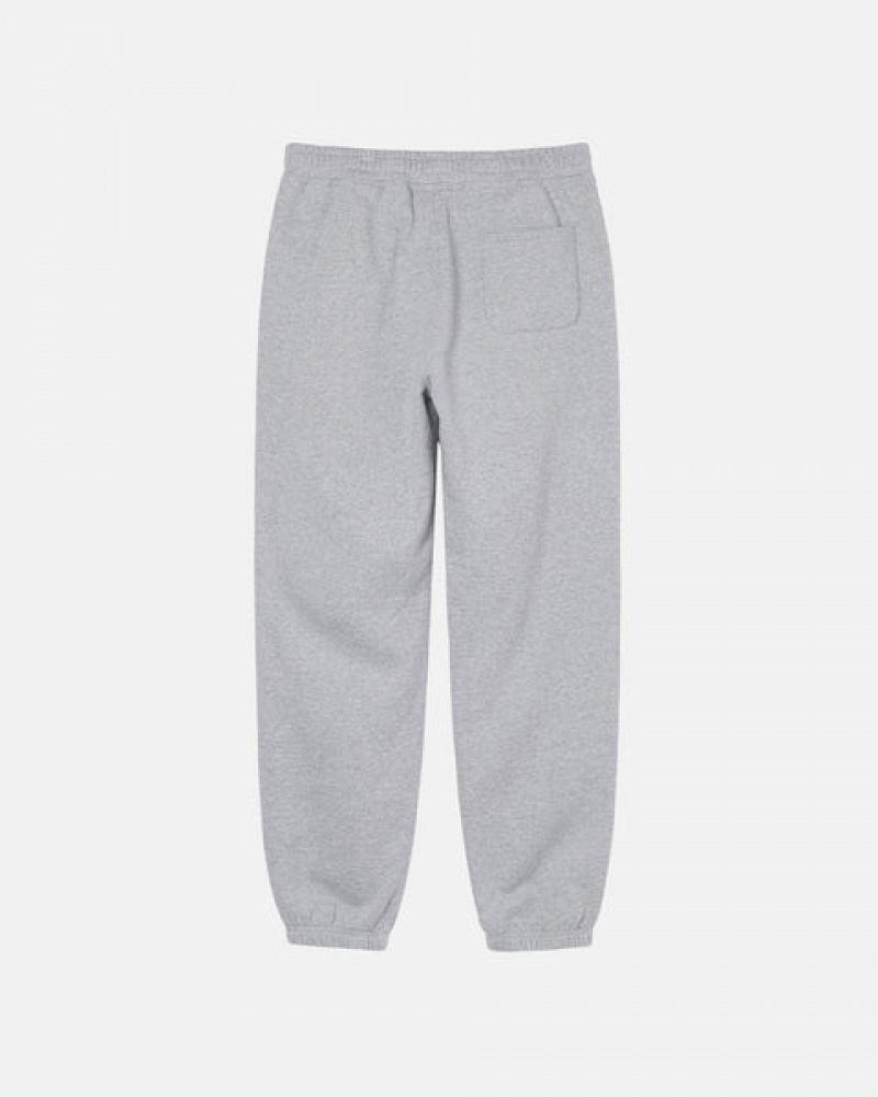 Men's Stussy Stock Logo Sweatpants Grey Dubai | UAE VXZ-5504