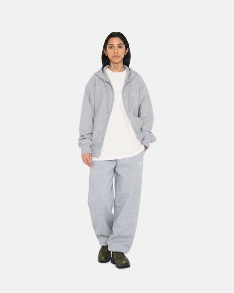 Men's Stussy Stock Logo Sweatpants Grey Dubai | UAE VXZ-5504