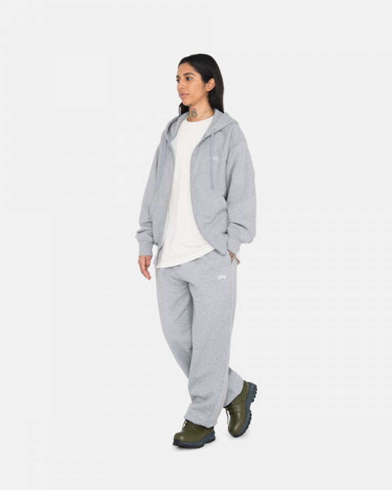 Men's Stussy Stock Logo Sweatpants Grey Dubai | UAE VXZ-5504