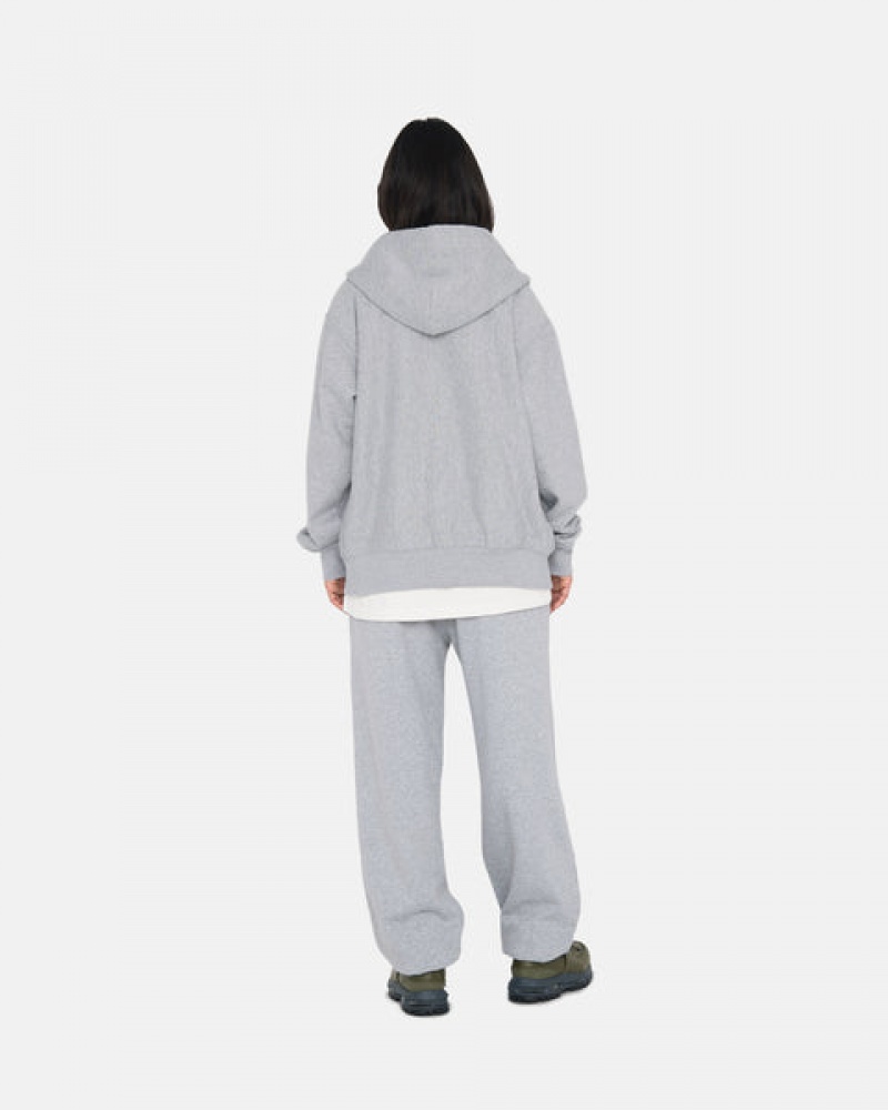 Men's Stussy Stock Logo Sweatpants Grey Dubai | UAE VXZ-5504