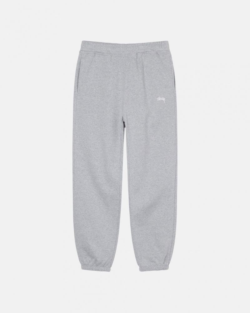 Men\'s Stussy Stock Logo Sweatpants Grey Dubai | UAE VXZ-5504