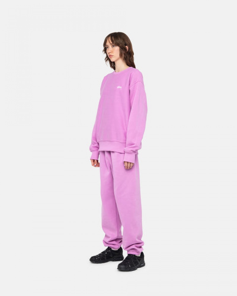 Men's Stussy Stock Logo Sweatpants Purple Dubai | UAE AOR-2604