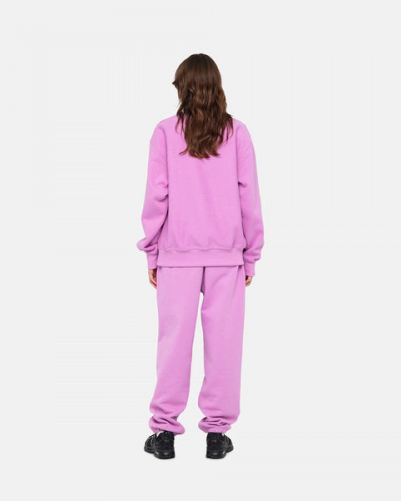 Men's Stussy Stock Logo Sweatpants Purple Dubai | UAE AOR-2604