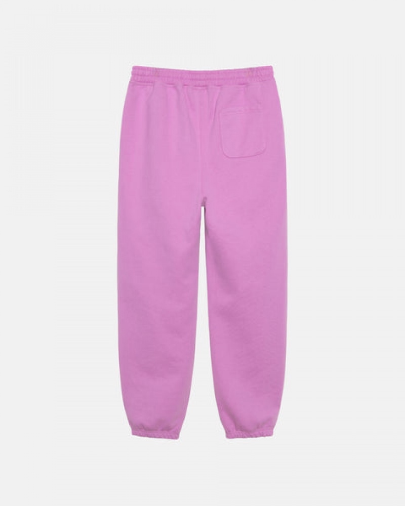 Men's Stussy Stock Logo Sweatpants Purple Dubai | UAE AOR-2604