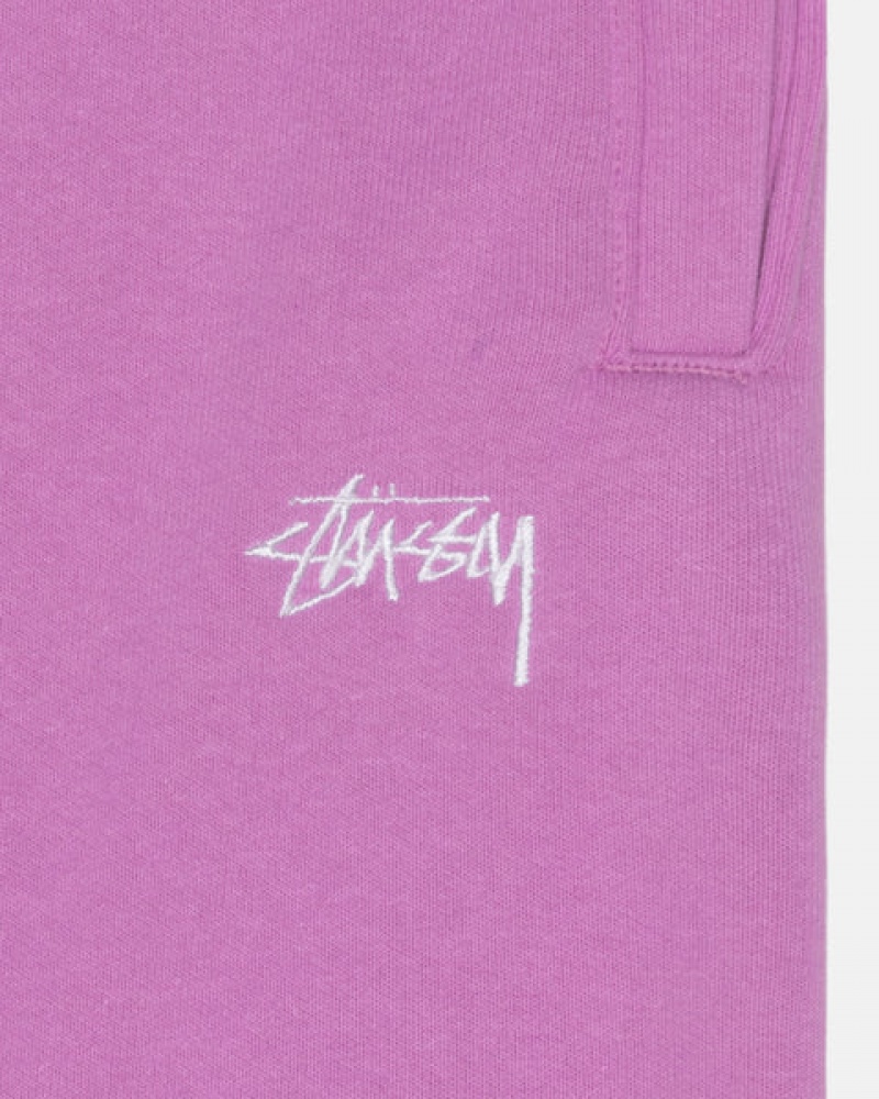 Men's Stussy Stock Logo Sweatpants Purple Dubai | UAE AOR-2604