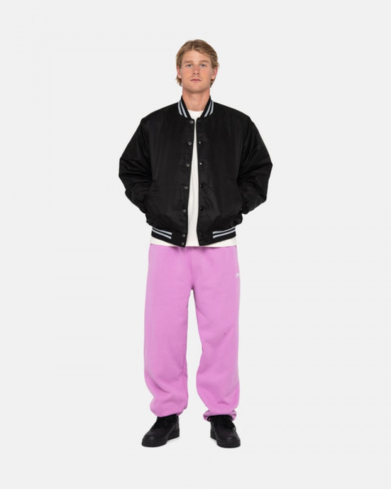 Men's Stussy Stock Logo Sweatpants Purple Dubai | UAE AOR-2604