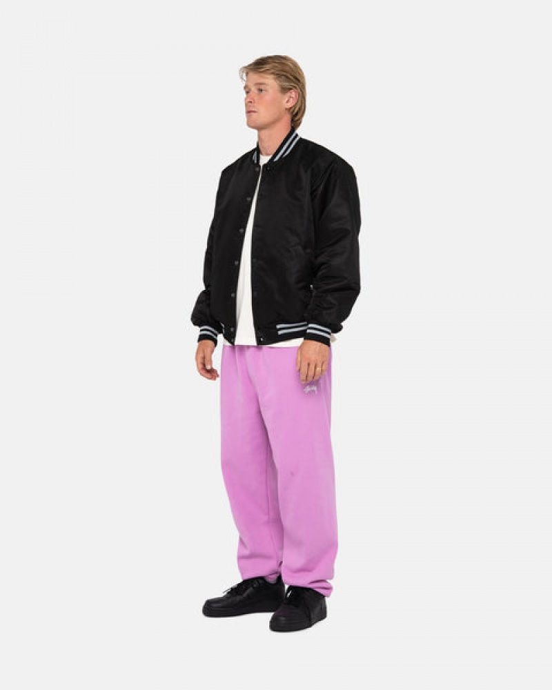 Men's Stussy Stock Logo Sweatpants Purple Dubai | UAE AOR-2604