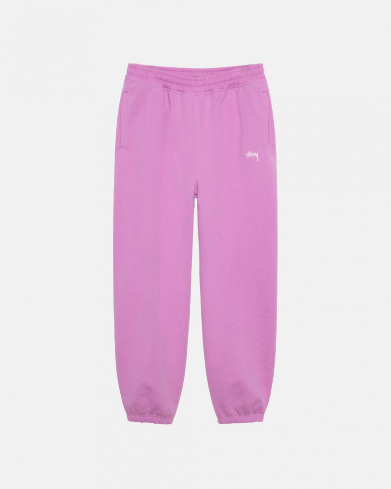 Men\'s Stussy Stock Logo Sweatpants Purple Dubai | UAE AOR-2604