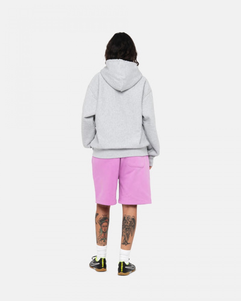 Men's Stussy Stock Logo Sweatshorts Purple Dubai | UAE NFK-9725