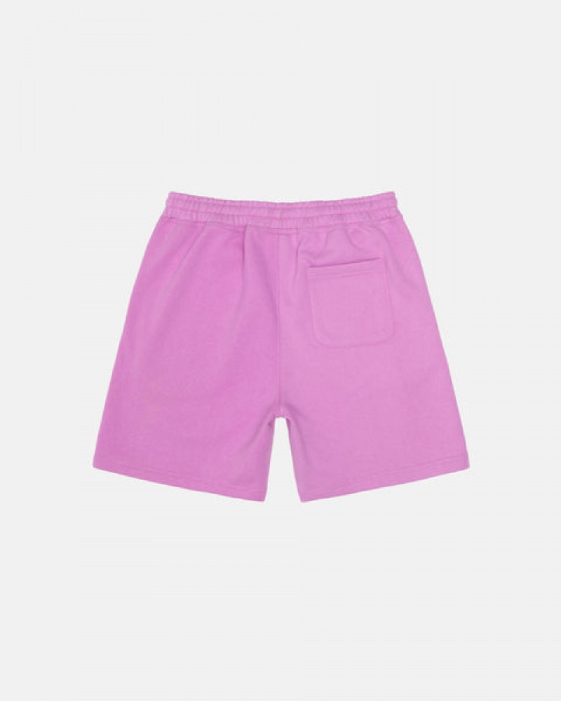 Men's Stussy Stock Logo Sweatshorts Purple Dubai | UAE NFK-9725