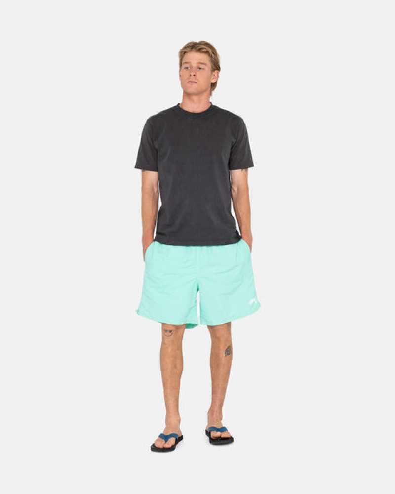 Men's Stussy Stock Water Short Swimwear Light Turquoise Dubai | UAE XUN-1524