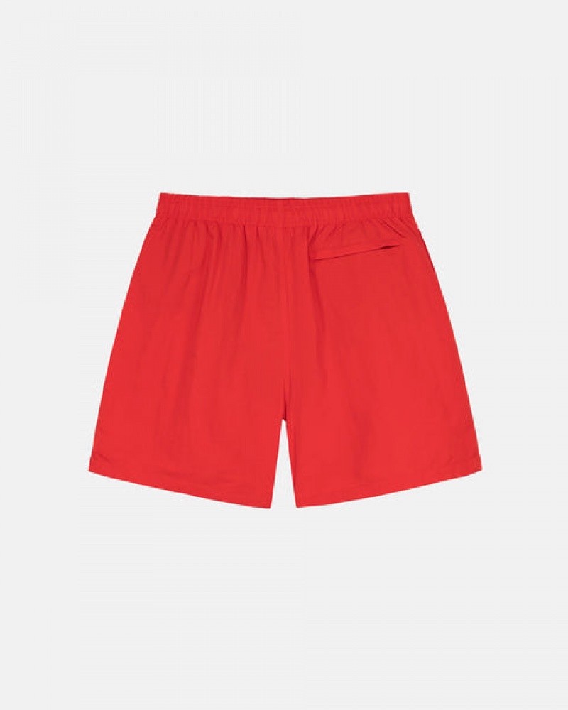 Men's Stussy Stock Water Short Swimwear Red Dubai | UAE OKE-3128