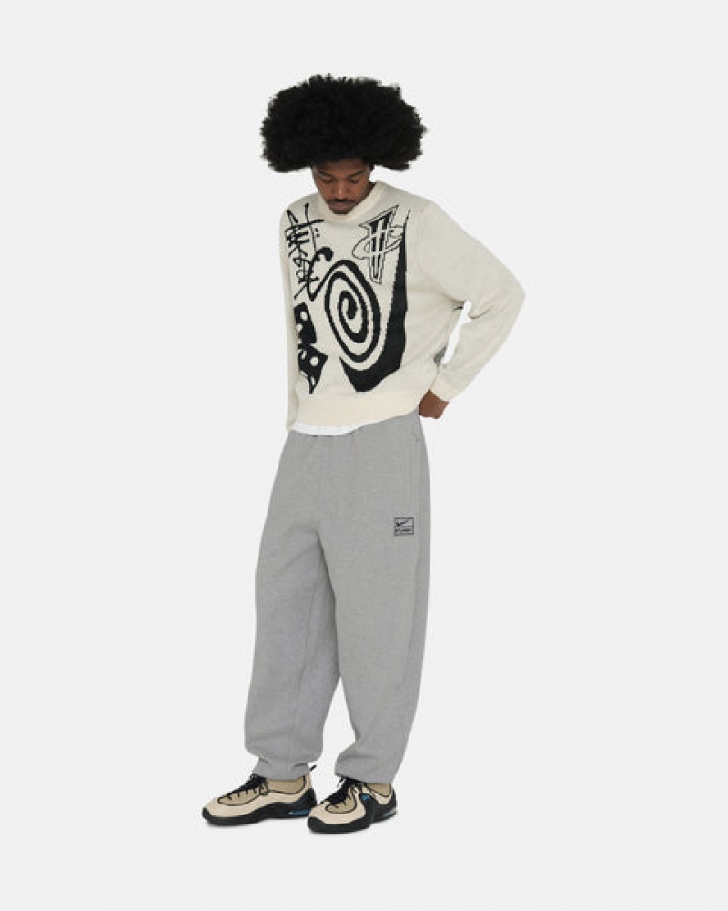 Men's Stussy Fleece Pant Sweatpants Dark Grey Dubai | UAE LWW-3407